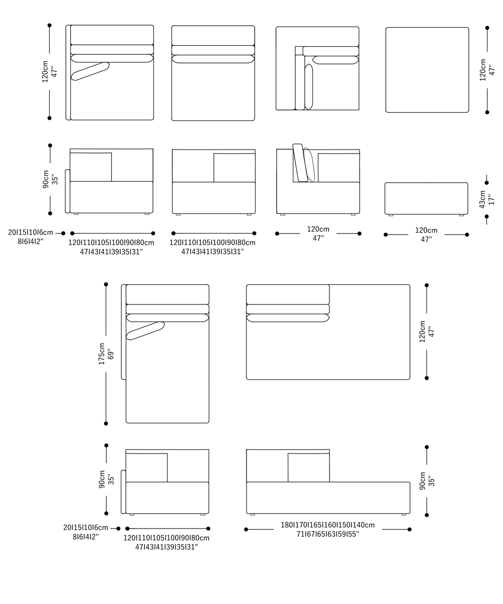 Image of the complete dimensions of the product